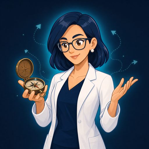 The Guide with a compass — illustration